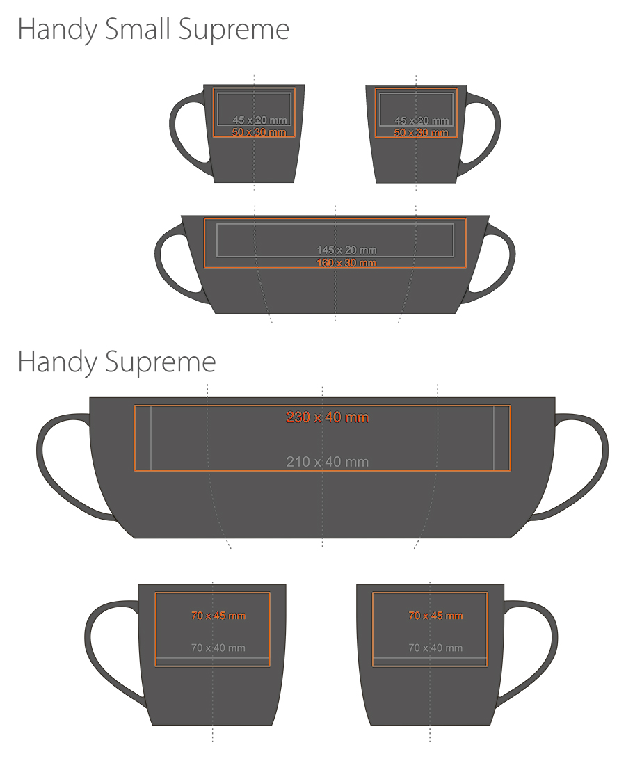Standardowe powierzchnie nadruku