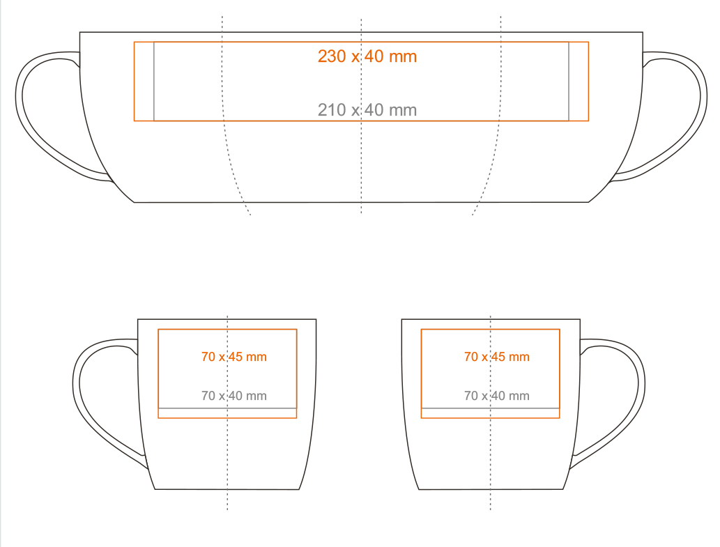 Standardowe powierzchnie nadruku